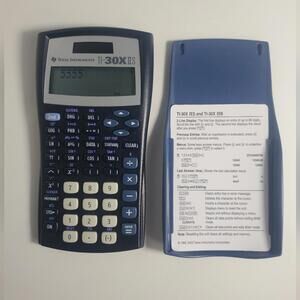 Texas Instruments Blue TI-30X IIS Calculator With Manuel Card (Tested)